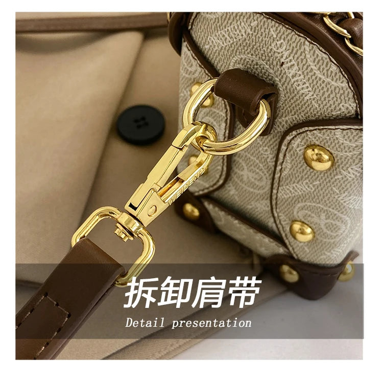 Retro Chain Linked Leather Handbag