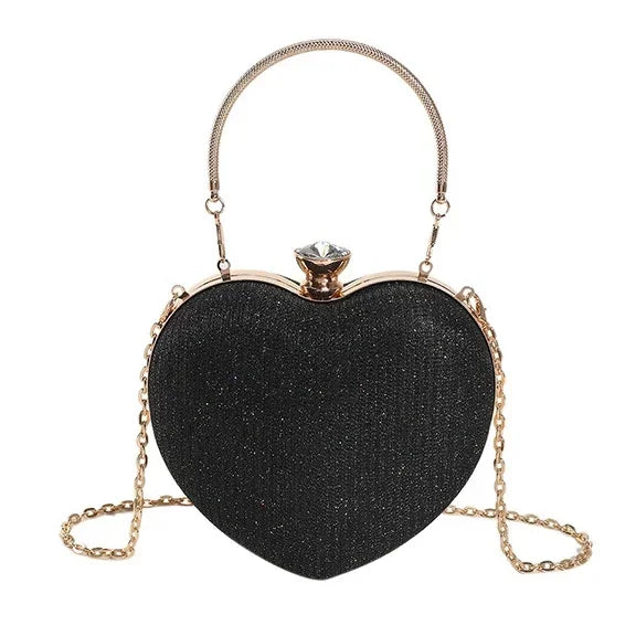 Sculpted Heart Metal Evening Clutch