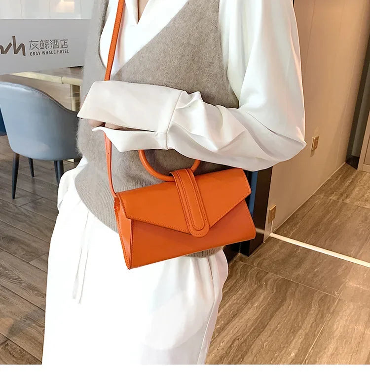 Minimalist Diagonal Designer Leather Clutch