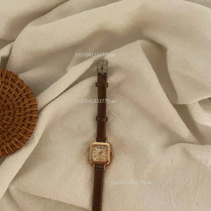 Elegant Square Dial Leather Watch
