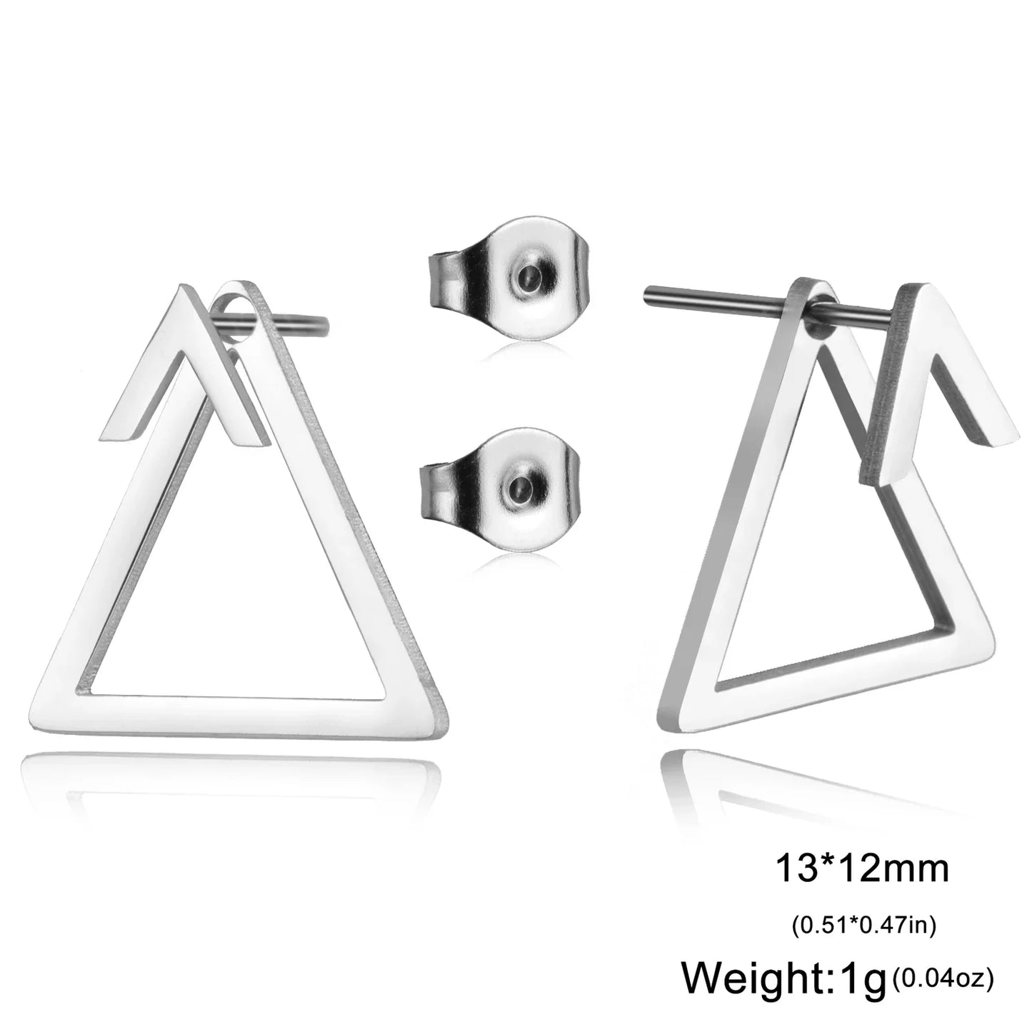 Geometric Minimalist Gold Stud Earrings