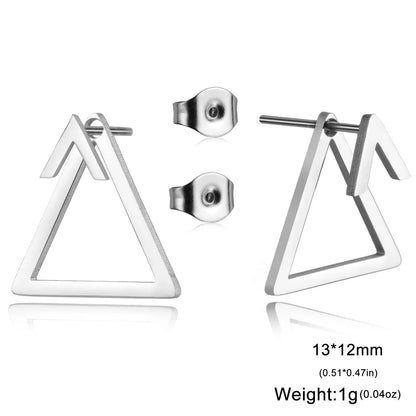 Geometric Minimalist Gold Stud Earrings