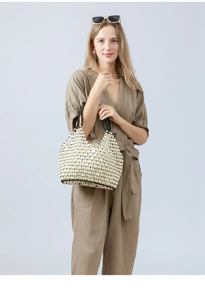 Retro Summer Handwoven Bucket Bag