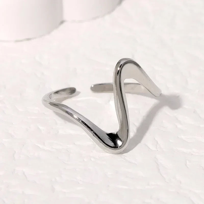 Irregular Wave Gilded Statement Ring