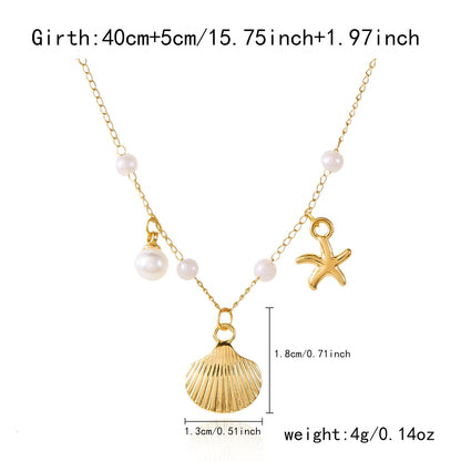 Bohemian Shell Polymer Bead Necklace