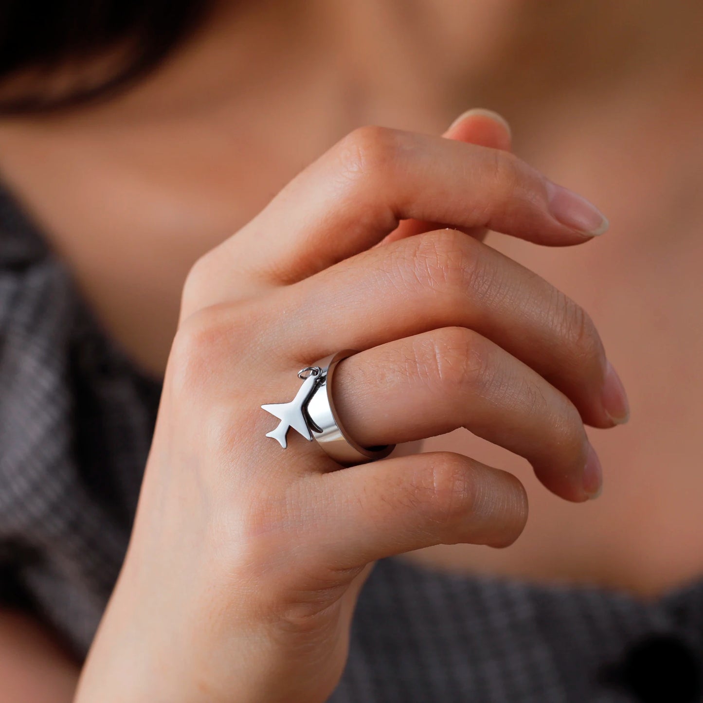 Minimalist Floral Stainless Steel Ring