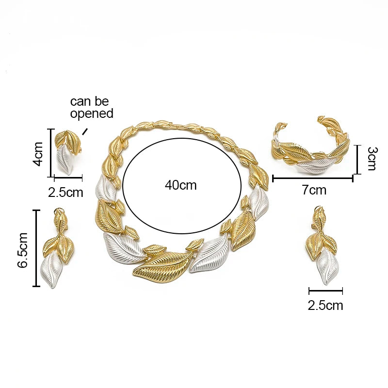 Leaf Shaped Gilded Choker Set