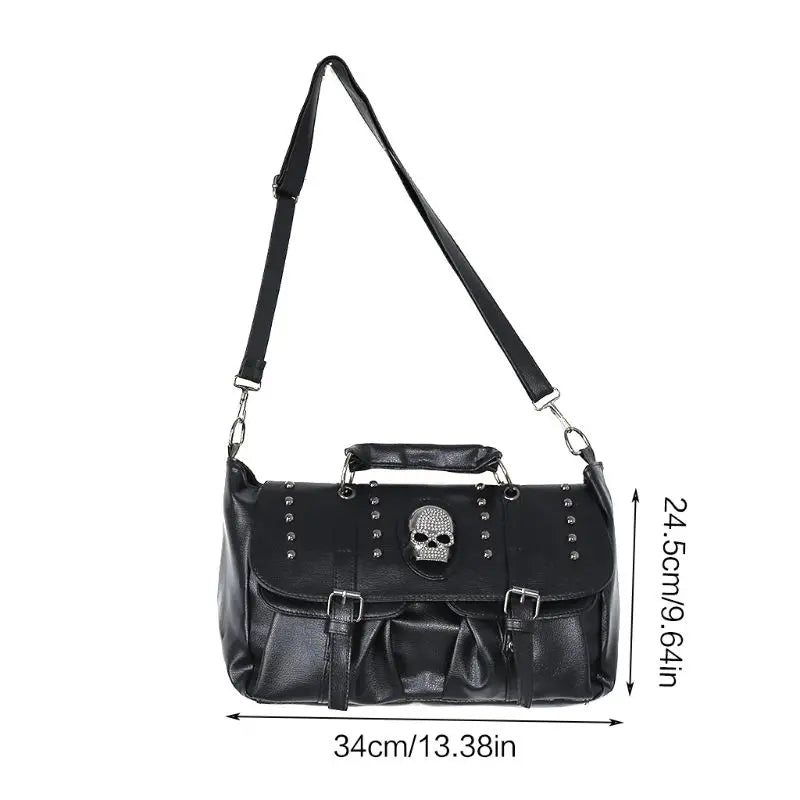 Noir Punk Skull Motif Tote