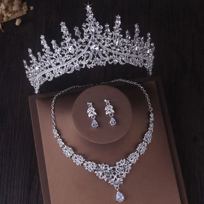 Dubai Royal Crystal Tiara Set