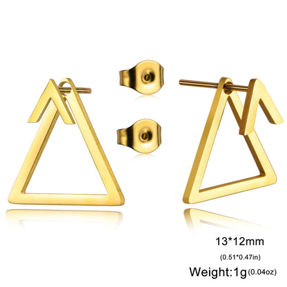 Geometric Minimalist Gold Stud Earrings