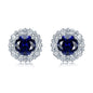 Round Cut Lab Sapphire Earrings