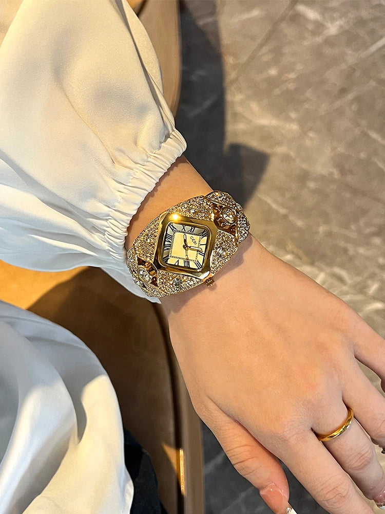 Roman Full Diamond Inlaid Watch