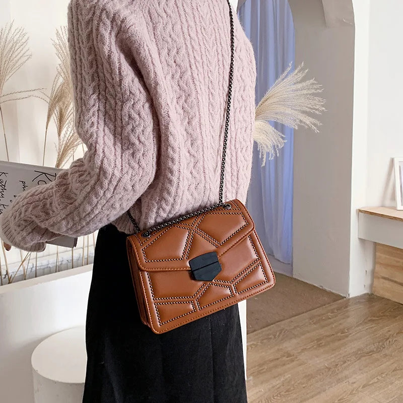 Rivet Vintage Chain Crossbody Bag