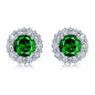 Round Cut Lab Sapphire Earrings