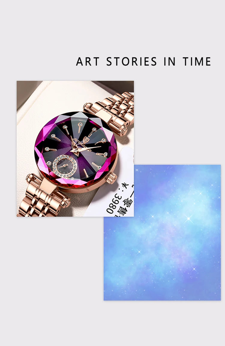 Rose Gold Steel Jewelry Watch