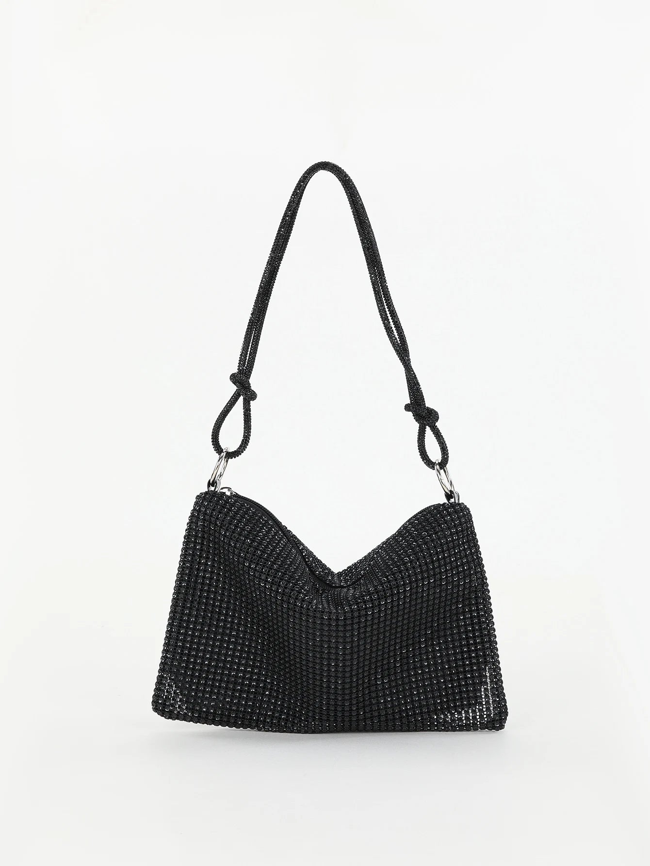 Rhinestone Crescent Evening Underarm Bag